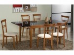 Conjunto Mesa de Jantar Munique Elastica Extensivel com 06 Cadeiras 1.05 ou 1.65 x 0.80 Retangular